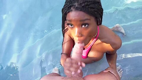 Brad Knight And Mya Mays - Sucks White Cock And Gets Pounded By The Pool - porn video