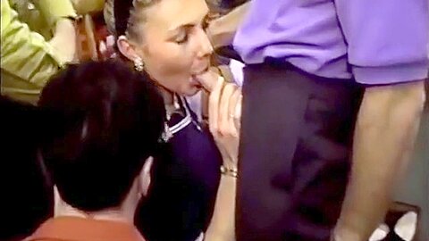 French Gangbang With A Shoeseller In Black Stockings - porn video