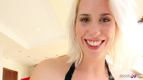 Blonde Girl Amy Douxxx In Black Lingerie Talk To Rough Amateur Fuck By Big Dick German - porn video