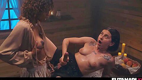 Barbie Rous And Sarah Heizel - Brunette Futanari Creampie - porn video